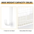 thumbnail image 4 of Oumilen Wall Mount Ironing Board Hanger for T-Leg with Storage Basket and Removable Hooks, White, 4 of 8