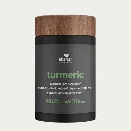 AKSHAR AYURVEDA Turmeric Tablets Joint Health Supplement for Men and Women, 60 Count
