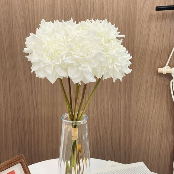 Bcylexb Artificial Dahlia Flowers, 15" Realistic Silk Dahlia Stems Faux Fake Flower for Vase DIY Office Home Indoor Decor