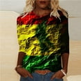 thumbnail image 2 of YanHoo T-Shirts à Manches 3/4 pour Femmes T-Shirts Graphiques à Manches 3/4 Haut à Col Ras du Cou à Manches 3/4 Coupe Ample Chandail Femme Hauts Habillés à Porter pour une Fête Hauts et Chemisiers pour Dames Liquidation Soldes Manches 3/4, 2 of 5