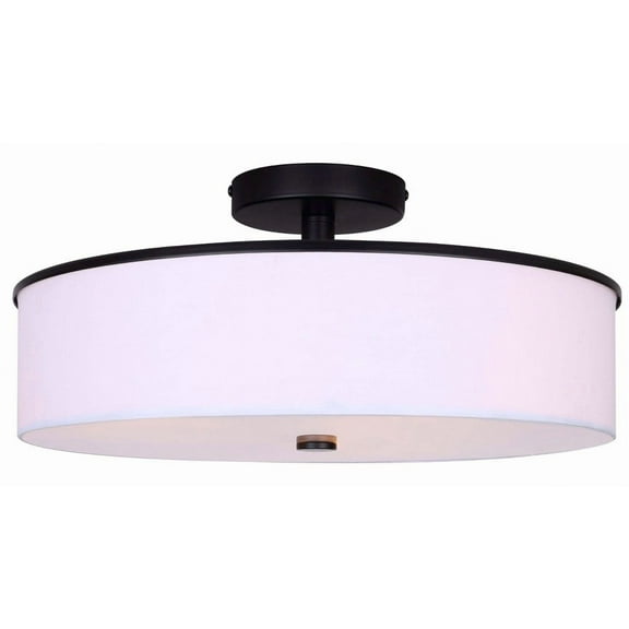 ISF2037B03BK Canarm Inc Tristan - 3 Light Semi-Flush Mount-8 Inches Tall and 17.75 Inches Wide