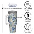 thumbnail image 4 of OBREWU Pioneer Flower Tumbler with Handle and Lid,40oz Pioneer Flower Double Wall Vacuum Insulated Tumbler,Pioneer Flower Cups Gift for Women and Men, 4 of 7