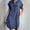 Dark Blue, variant on Jophufed Women's Dress Casual Short Sleeve Jeans Zipper Dresses Slim Solid Color Denim Short Dress