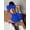 Blue, variant on Seamless Ribbed Backless Workout Romper for Women – Butt Lifting Short Sleeve one-Piece Yoga Sports Jumpsuit, Tummy Control activewear Summer Workout Romper Blue S