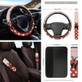 thumbnail image 4 of Yuyamidu Ladybug Car Seat Covers Set of 16 Cute Car Window Shade Steering Wheel Cover Handbrake Cover Gear Shift Knob Cover Seat Belt Covers Rear View Mirror Cover Coasters Key Chain, Red, 4 of 7