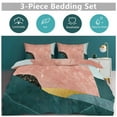 thumbnail image 5 of 3 Pcs Soft Bedding Set, Includes 1 Duvet Cover with Zipper And 2 Pillow Shams,Abstract Green Mountain Landscape Color Block Minimalist Twin(86"x70"), 5 of 8