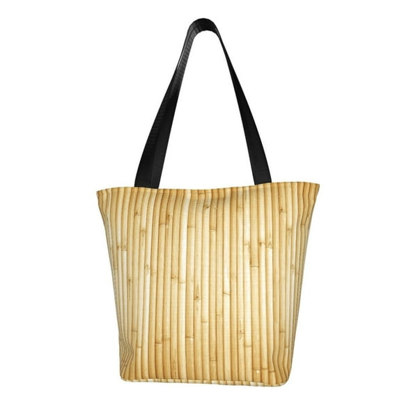 Lsque Bamboo Wall Pattern Beach Tote,Shoulder Handbag,Spacious Tote Bag,Lightweight Travel Bag,Versatile Shopping Bag