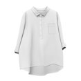 thumbnail image 2 of DAFPZW Womens Shirts Solid Color Long Sleeve Lapel Shirts Button Tops with Pockets 2026 Casual Spring Tops, 2 of 5