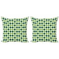 thumbnail image 1 of Ambesonne Geometric Throw Pillow Cover 2 Pack, Vintage Diamond Line, 18", Lime Green Dark Green, 1 of 2