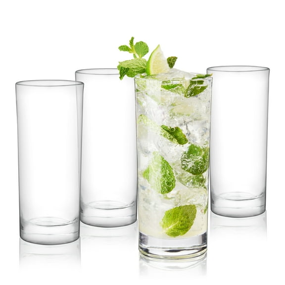 True Highball Thick Clear Glassware for Juice and Mojito, Set of 4, 11 Ounces