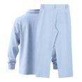 thumbnail image 5 of Ceisia Men Linen Long Sleeve Collar Shirt & Loose Pants Two Piece Breathable Daily Outfit Set Light Blue S Gift, 5 of 7