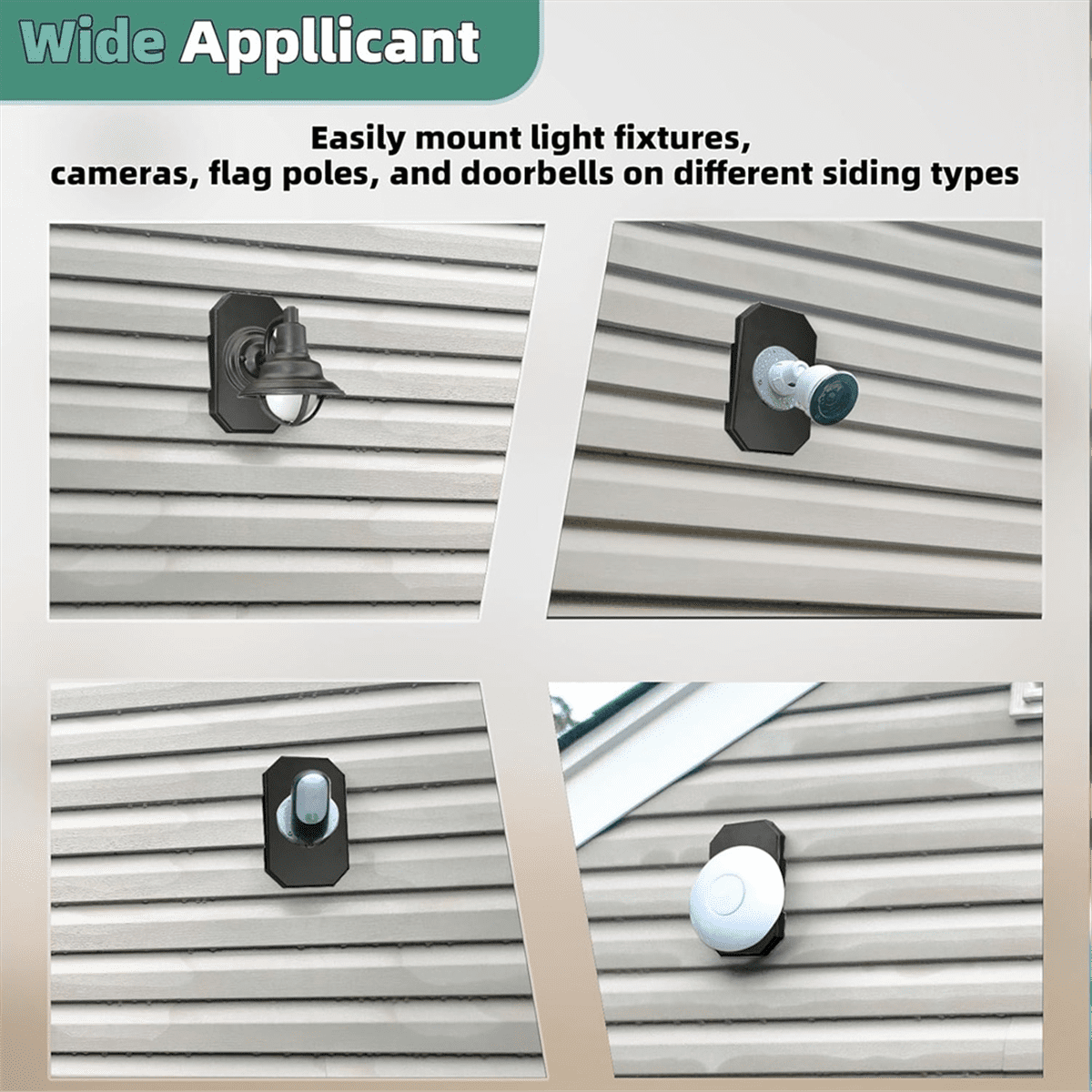 Siding Mounting Blocks,Outdoor Siding Mounting Kit,Siding Mounting Plate for 1/2inch Lap Double and 4inch Siding,2Pack