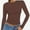 Chocolate, variant on Womens Long Sleeve Shirts Basic Crop Tops Going Out Fall Fashion Slim Fit
