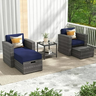 Merrick Lane Outdoor Furniture Item Set Faux Rattan Resin Wicker