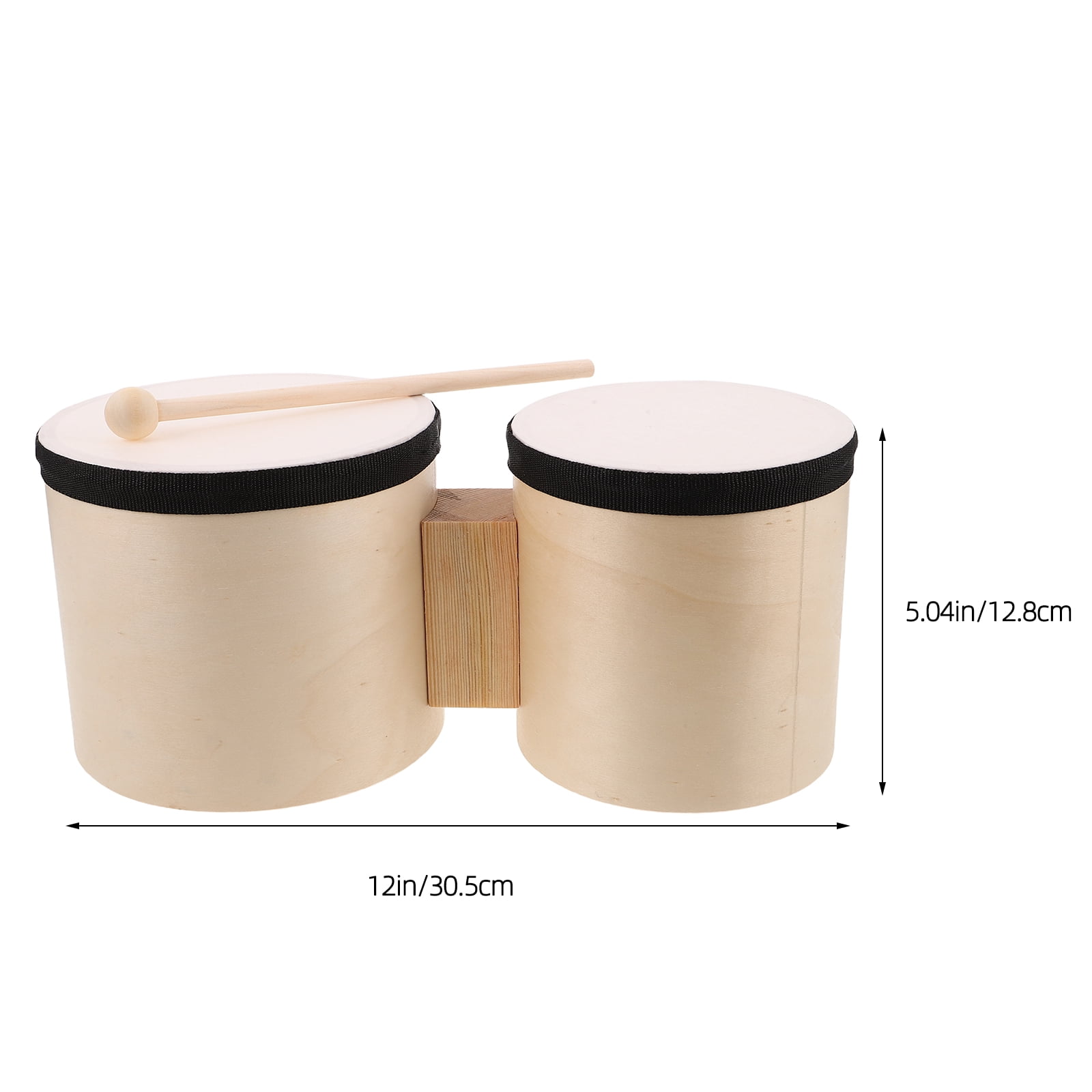 ELAYARD 1Sets Portable Wooden Bongos Drum with for Music Party