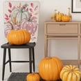 thumbnail image 5 of Fall Thanksgiving Chair Covers Set of 1 Rural Watercolor Pink White Pumpkin Leaves Chair Back Covers Stretch Removable Washable Slipcovers Protector for Dining Room Kitchen Party Decor, 5 of 5