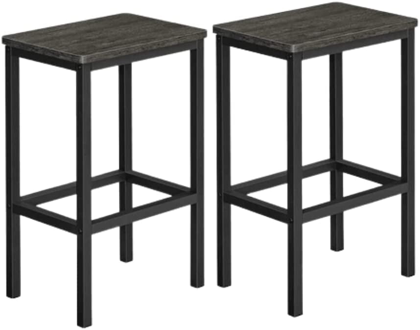 VASAGLE Bar Stools Set of 2 Bar Chairs Kitchen Breakfast Bar Stools with Footrest Industrial in