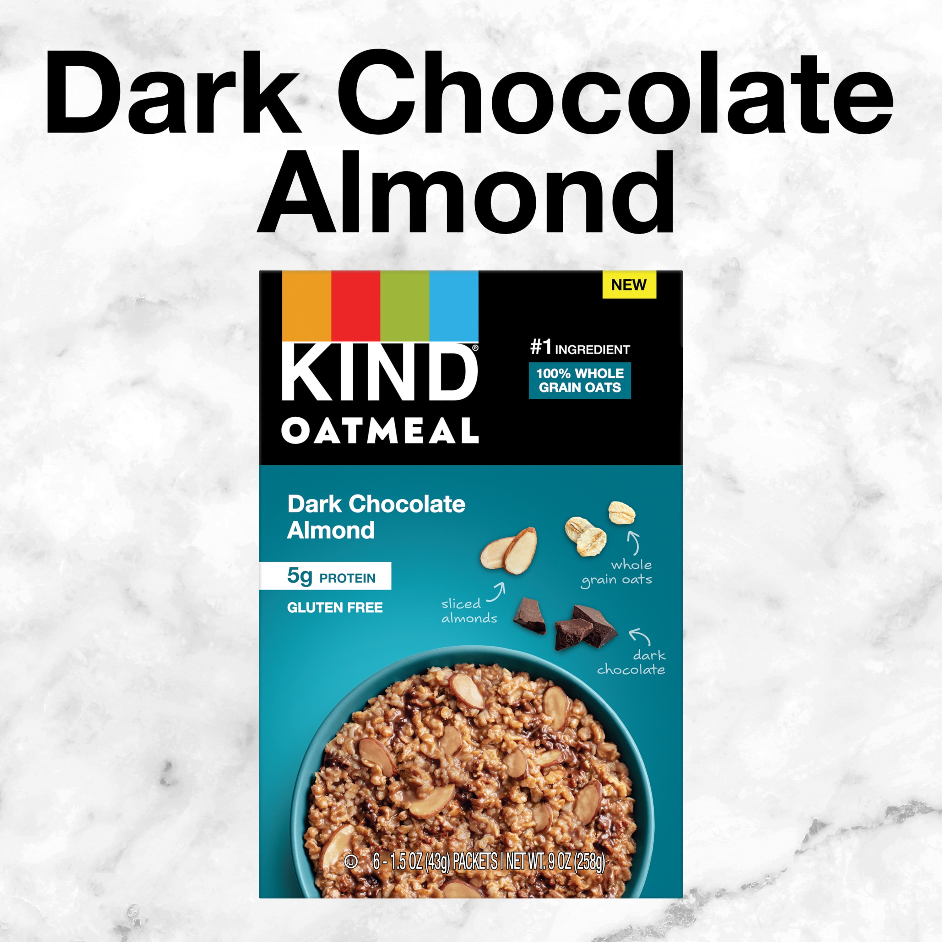 KIND Instant Oatmeal, Dark Chocolate Almond, 6 Ct