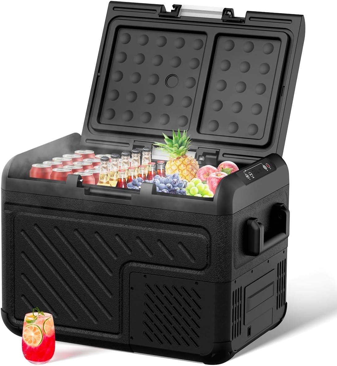 Simzlife Portable Car Fridge, 12/24V DC & 120～240V AC, 4.9 in W