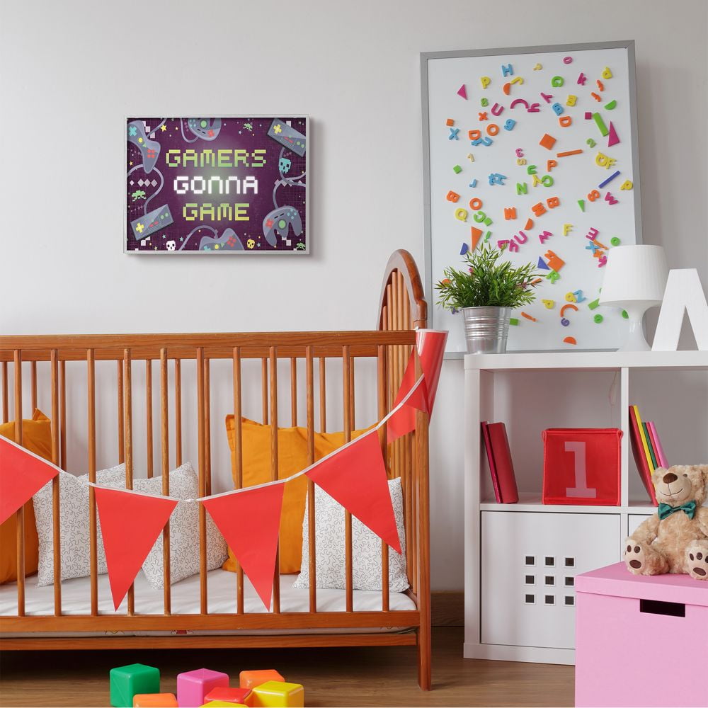 Stupell Industries Gamers Gonna Game Fun Kid's Video Game Phrase Designed by Arrolynn Weiderhold