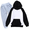 thumbnail image 2 of Girls Tracksuit Solid Color 2 Piece Back to School Outfit,Long Sleeve Pullover Hoodie & Elastic Sweatpants for School Daily Wear 11-12 Years, 2 of 2