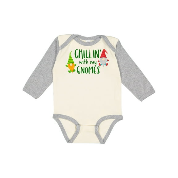 Inktastic Chillin' with My Gnomes Boys or Girls Long Sleeve Baby Bodysuit