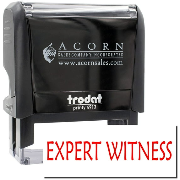 Large Self-Inking Expert Witness Stamp, Trodat Printy 4913, Press and Print Stamping, Impression Size 7/8" x 2-1/4", Up to 10,000 Impressions - Red Ink