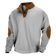 thumbnail image 3 of Sweatshirts for Men 2026 Fall Winter Long Sleeve Casual Stand Collar Patchwork Sweatshirt Mens Pullover Top, 3 of 5
