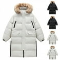 thumbnail image 3 of ZACPNCV Men's Winter Hooded Jacket Long Thick Warm Down Cotton Padded Coat Couple's Casual Large Pocket Windbreak Parka, 3 of 3