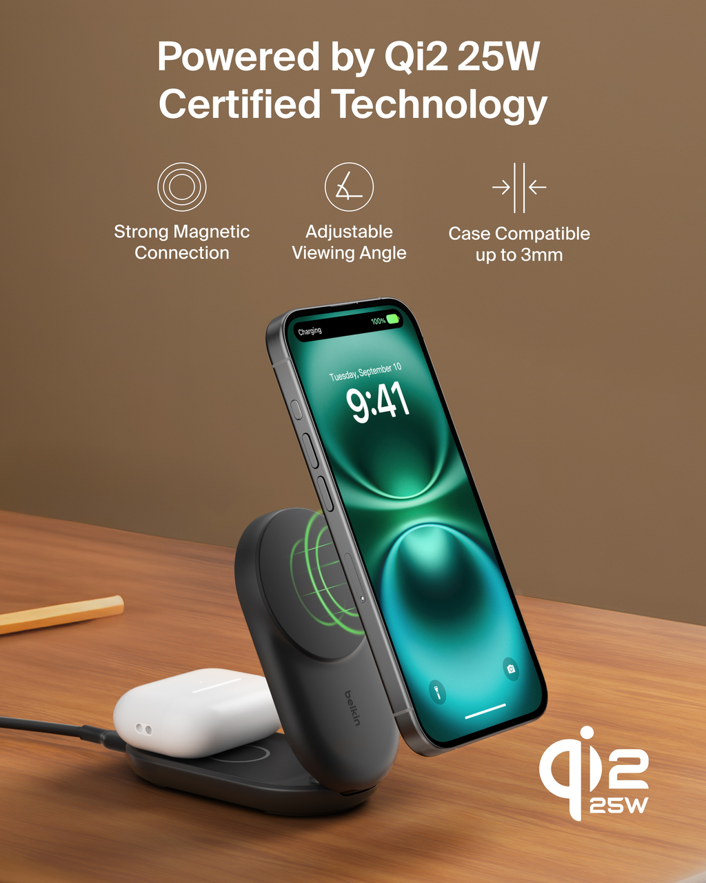 Belkin 2-in-1 Qi2 Wireless Charging Station 25W photo 7