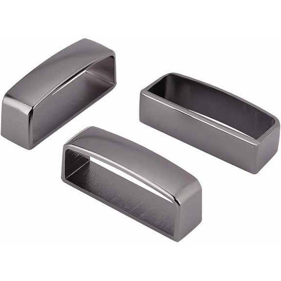 3 Pcs Belt Loop Keeper 1 Set Wide Gunmetal Color Alloy Belt Loop Webbing Leather Craft Square Metal Buckles Keeper Straps for Men's Belt Buckle Accessories Mixed ColorDIY