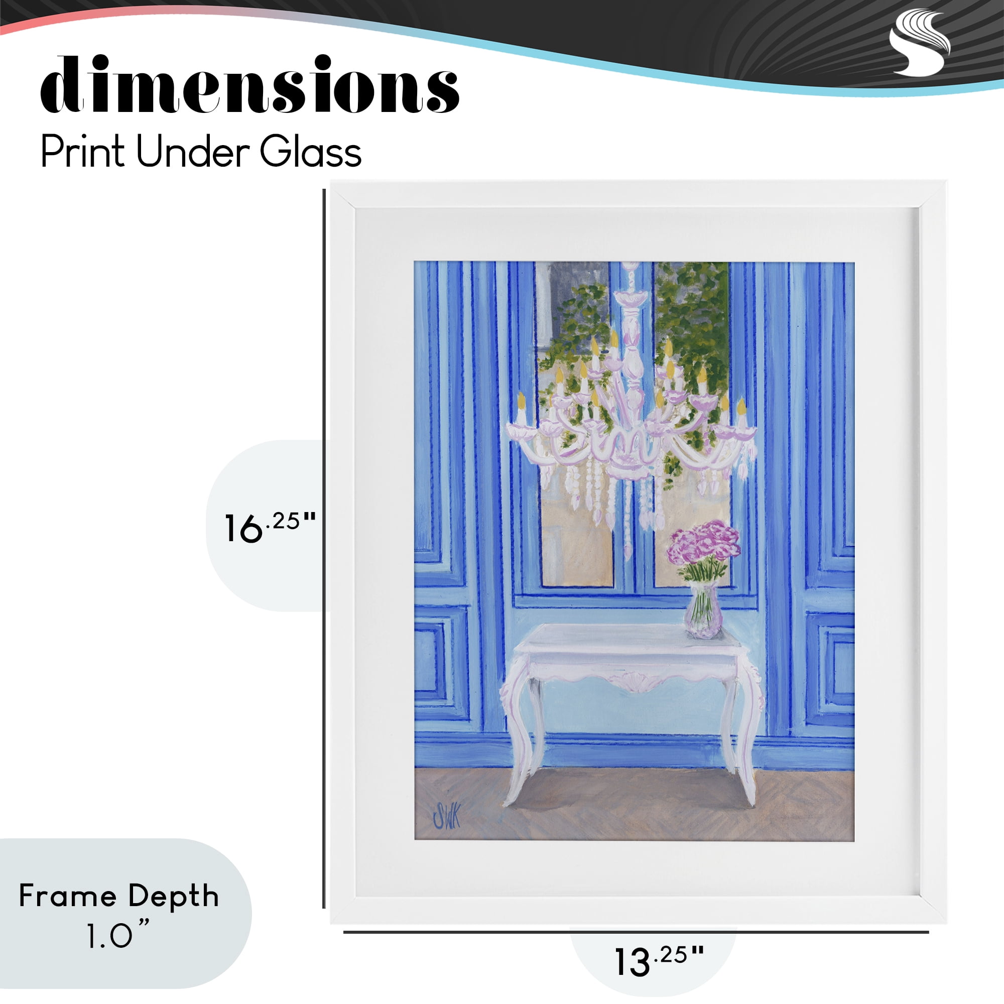 Stupell Industries French Window Architecture White Framed Print Under Glass, design by Sarah Waldron Kimball