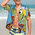 thumbnail image 5 of Lsque Dinosaur Riding a Motorcycle pattern Hawaiian Shirt for Men, Unisex Summer Beach Casual Short Sleeve Button Down Shirts-Medium, 5 of 9