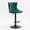 Green with Black Base, variant on Rhomtree Swivel Button Tufted Bar Stool, Blue with Gold Base (Set of 2)