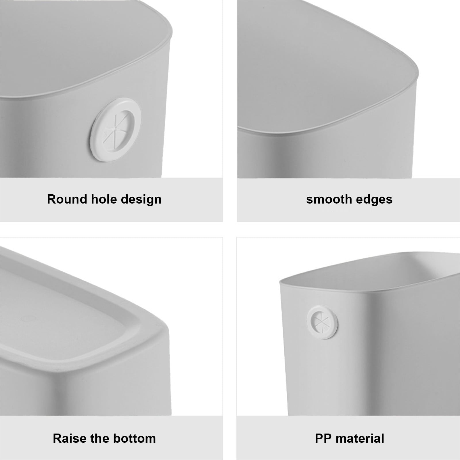 4 Gallon Trash Can, Plastic Wastebasket, Slim Open Top Garbage Container Bin, Small Trash Can Garbage Container Basket for Bathroom Bedroom Kitchen Office