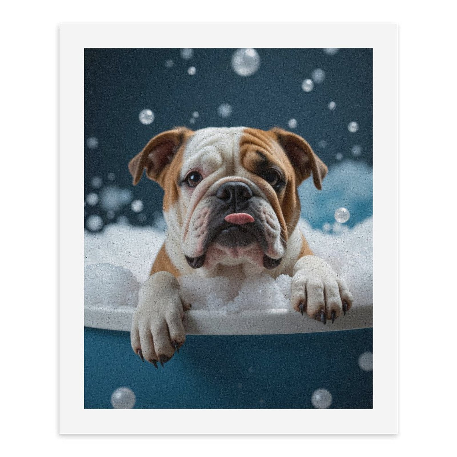 Paint By Numbers Kit for Adults Beginner - Dog Bubble Bath Playful Bulldog DIY Canvas Painting Kits for Adults, Frameless Paint By Number for Adults for Home Wall Decor 16x20 Inch