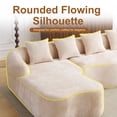 thumbnail image 3 of 104.7" Cloud Sectional Sofa, L-Shaped Chenille Fabric Modular Couch with Deep Memory Foam Seat, No Assembly Modern Curved Couch for Living Room, Beige, 3 of 7