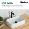 thumbnail image 5 of KRAUS Elavo Rectangular Vessel White Porcelain Ceramic Bathroom Sink, 19 inch, 5 of 7