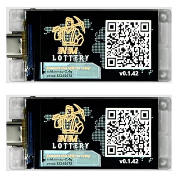2 Ensembles Nerd Miner V2 ESP32 Crypto Solo Lottery 117KH/S Master T190 Win BTC avec Faible Consommation d'Énergie Connexion WiFi