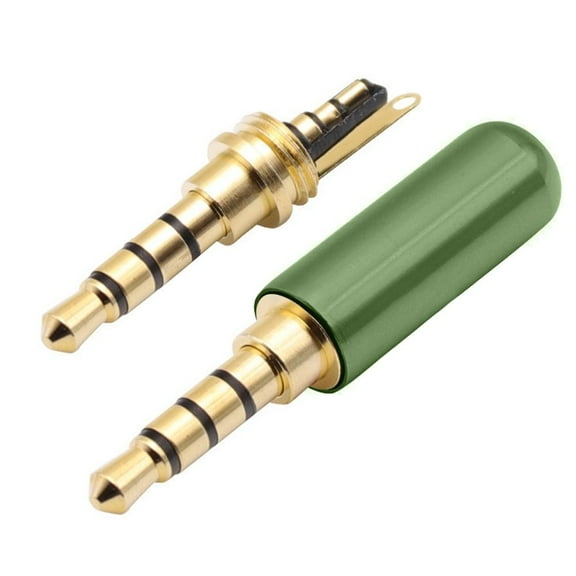 Welding Male 3.5 Plug Cable Adapter DIY 4 Poles 3.5MM Stereo Audio Connector 3.5 Jack Adapter 3.5MM Plug Male Headphone Jack 3.5MM Balanced Headphone Audio Plug GREEN