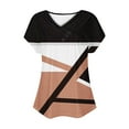 thumbnail image 5 of Fiudx Camisas de Mujer Top Informal de Primavera y Verano de Manga Corta con Cuello En V para Mujer, 5 of 5