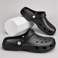 thumbnail image 1 of Zuecos para hombres, sandalias sin cordones con punta cerrada, zapatos para caminar con suela blanda hueca, zapatos para jardín al aire libre, 1 of 3