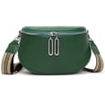 thumbnail image 1 of Bolso bandolera negro para mujer Bolso de pecho con correa ancha para mujer Riñonera de cuero para mujer Elegante, 1 of 5