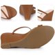 thumbnail image 3 of Sandalias de tiras con punta abierta y Tacones de cuña Perphy para mujer marrón 39, 3 of 6