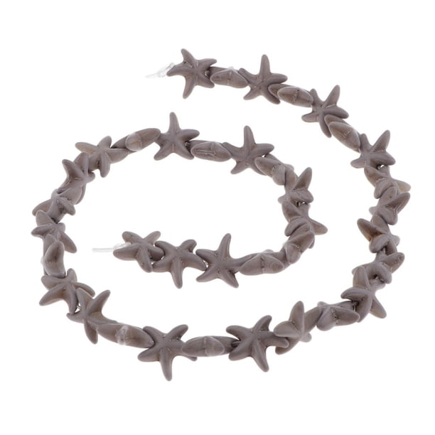 34/37 Uds. Abalorios de estrella turquesa espaciador de en forma de estrella de cinco puntas para joyería estrella de mar gris Zulema Espaciador flojo de los granos de la turquesa