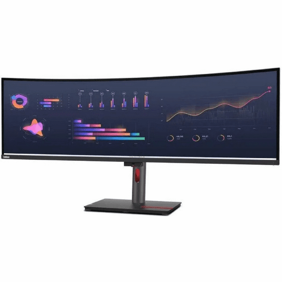 Refurbished Lenovo 63DBRAR1US ThinkVision 49'' 5120 x 1440 LED Cable Lock Slot, Anti-glare Curved Monitor, Raven Black