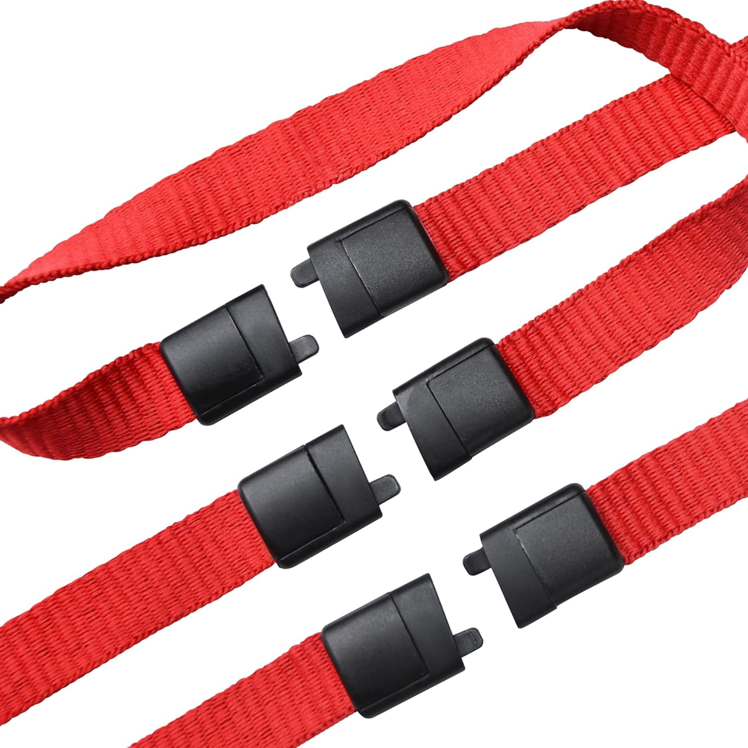 Bulk 100 Pack - Specialist ID Triple Breakaway Safety Lanyard - Multiple Break Away Clasp Lanyard with 3 Point Breakaway Design - Extra Safe ID Badge Holder for Teachers, Nurses & Healthcare (Red)