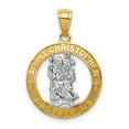 thumbnail image 1 of 14K Rhodium Plated Yellow Gold Rhodium Plated St Christopher Pendant, 1 of 2