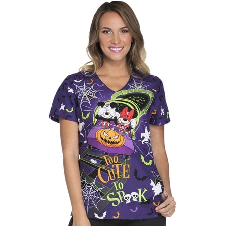 Tooniforms Halloween V-Neck Women Medical Scrub Top TF629