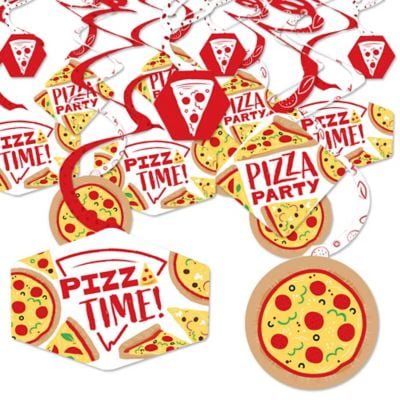 Pizza Party Time - Baby Shower or Birthday Party Hanging Decor - Party Decoration Swirls - Set of 40